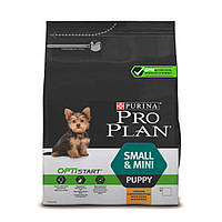 Сухой корм Purina Pro Plan Puppy Small & Mini Optistart для щенков мелких пород, с курицей, 3 кг