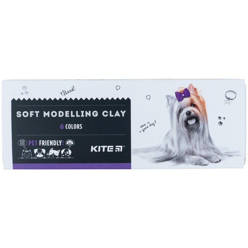 Пластилин восковой Kite Dogs K22-081 6 цветов120 г, фото 1