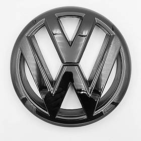 Емблема перед, значок решітки радіатора VW Volkswagen (Фольцваген) 145 мм TIGUAN 2007-2012 Чорний глянець