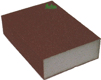 4-х сторонні абразивні губки Flexifoam Red Block ZF CAO м'які 98х69х26мм (P60 - P220), фото 1