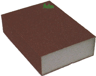 4-х сторонні абразивні губки Flexifoam Red Block PF CAO тверді 98х69х26мм (P60 - P220), фото 2