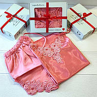 Пижама женская из атласа в подарочной упаковке Sexen Розовая 21133001