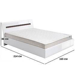 Двоспальне ліжко Амелія LOZ160 165х214см кольору німфея альба та білий глянець БРВ-Україна