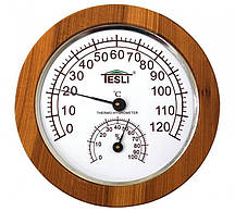 Термогігрометр для сауни і лазні Tesli великий D 245 мм
