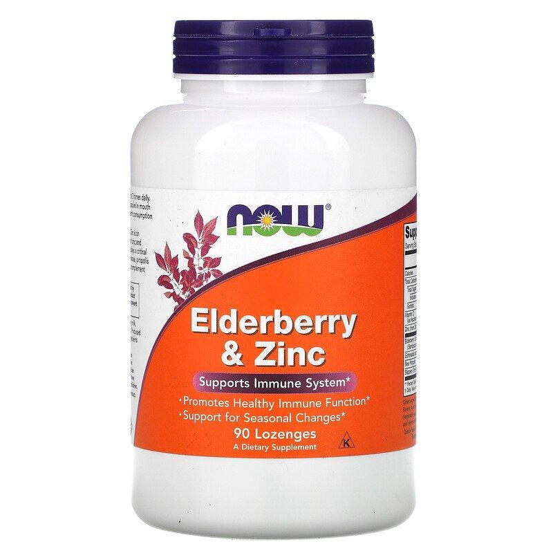Elderberry & Zinc Now Foods 90 пастилок