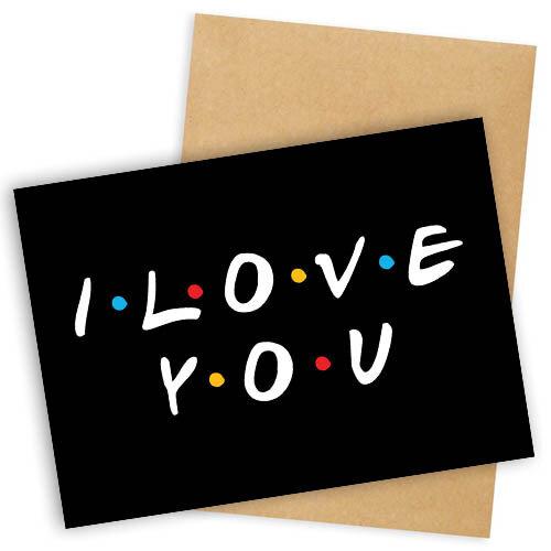 Листівка з конвертом I love you friends подарунок на день закоханих