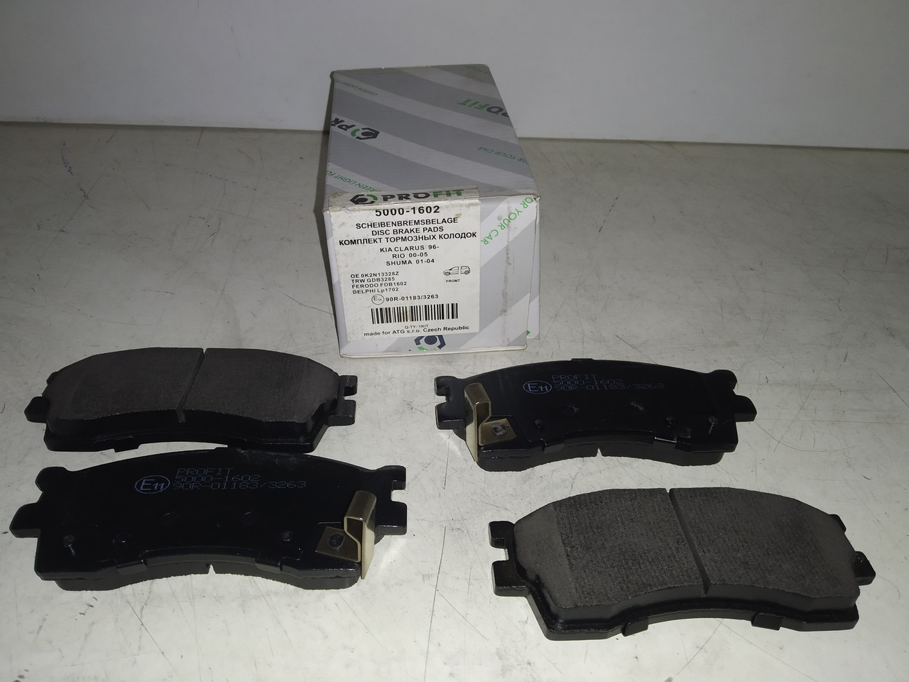 PROFIT Колодки гальмівні передні KIA RIO 1,3 1,4 1,5 1,6 00-05- CLARUS 1,8 2,0 95- 00-, фото 1