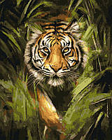 Картина по номерах "Тигр в лесных зарослях" GX43088