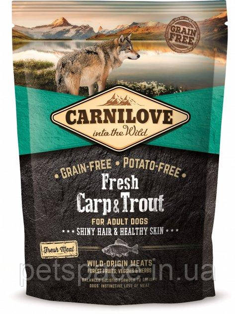 Сухий корм Carnilove Fresh Carp&Trout (Карнілав для дорослих собак всіх порід, короп), 1,5кг.