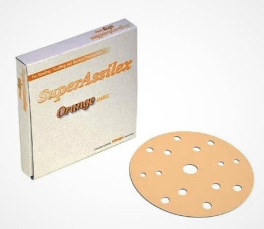 Помаранчеве шліфувальне абразивне коло KOVAX Super Assilex Orange K1000 152 mm /15 отв. (уп.- 25 шт.), Японія, фото 1
