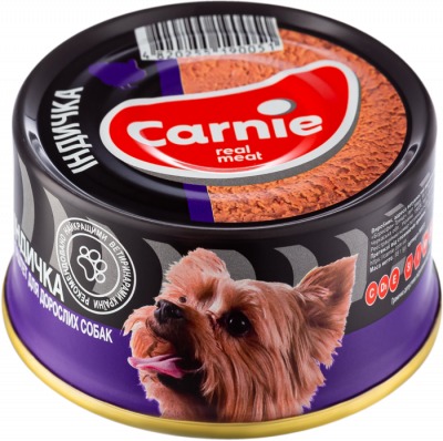 Вологий корм Carnie (Карні) для собак усіх порід паштет м'ясний з індичкою 90 г