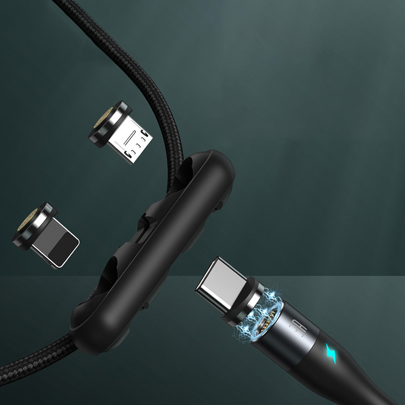 Магнитный кабель для зарядки айфона и андроид 3 в 1 micro Lightning Type-C Baseus Zinc - фото 7 - id-p1562653395