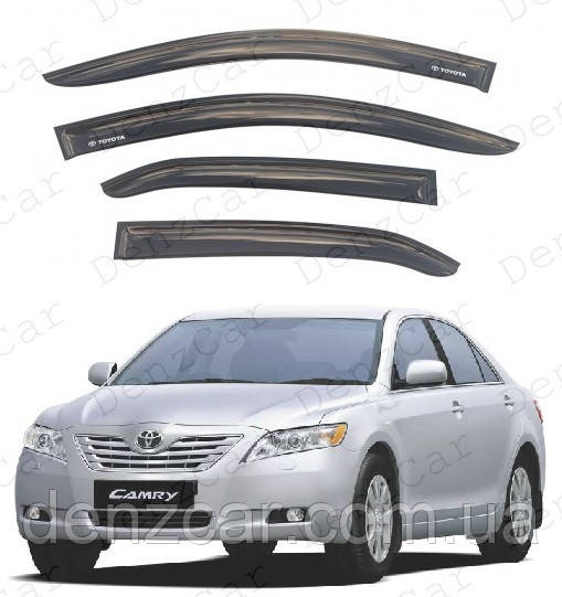 Вітровики Toyota Camry VI (XV40) Sd 2006-2012 (на скотчі)\Дефлектори вікон Тойота Камрі 40