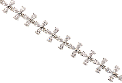 Браслет СМ Родій "Кристальні трилисники" розмір 20см х 11мм