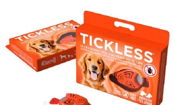 Ультразвуковий відлякувач кліщів і бліх з вбудованим акумулятором, помаранчевий Tickless Pet. Для собак