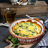 Форма кераміки для запікання 2.1л (29*29*5sм) кругла з ротанговим кошиком, фото 3