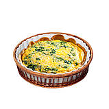 Форма кераміки для запікання 2.1л (29*29*5sм) кругла з ротанговим кошиком, фото 4