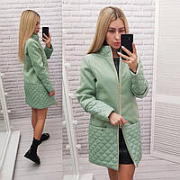 Пальто осінь / весна Кашемір + плащевка арт. 137/1 Бірюза