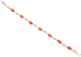 Браслет СМ Родій "Помаранчеві кристали з чотирилисниками" розмір 19см х 6-7мм, фото 2
