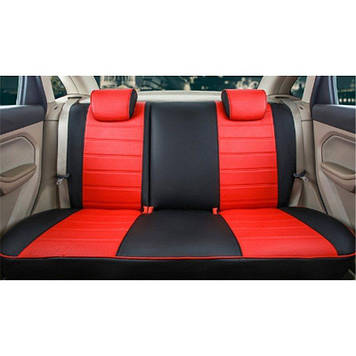 Чохли на сидіння КІА Ріо 3 (KIA Rio 3) модельні MAX-N з екошкіри Чорно-червоний