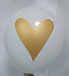 Латексна кулька з малюнком серце золоте асорті 12 "30см Belbal ТМ "Star", фото 3