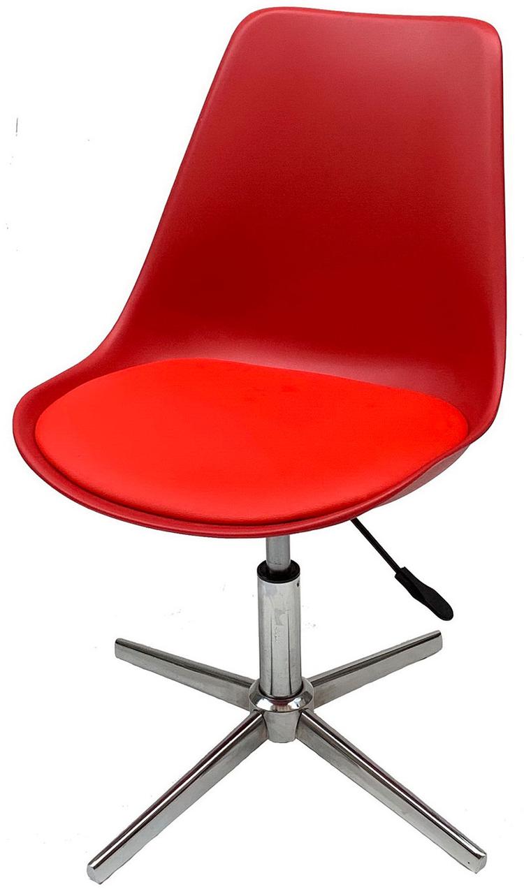 Стілець із регулюванням висоти сидіння Albert Modern Base червоний 323, на хромованій опорі на стопках, фото 1