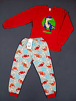 Пижама детская из футера(футболка с длинным рукавом + штаны) Gabbi PGM-19-6 116см бордовая 11887