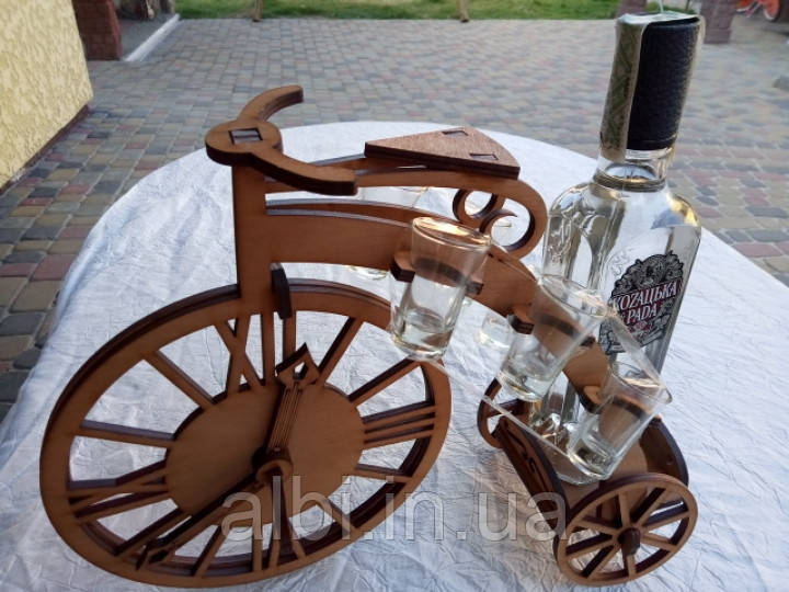 Міні-бар Велосипед з годинником і чарками, подарок на день рождения, сувенир, фото 1