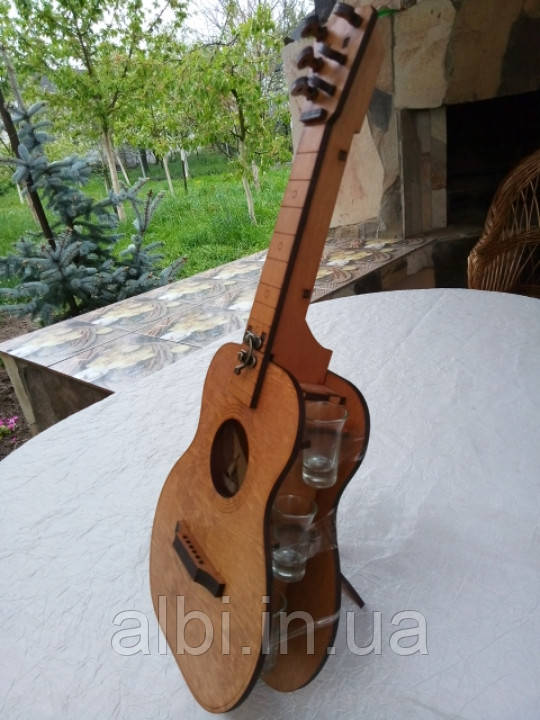 Мінібар Гітара з рюмками, подарунок на день народження, сувенір, фото 1