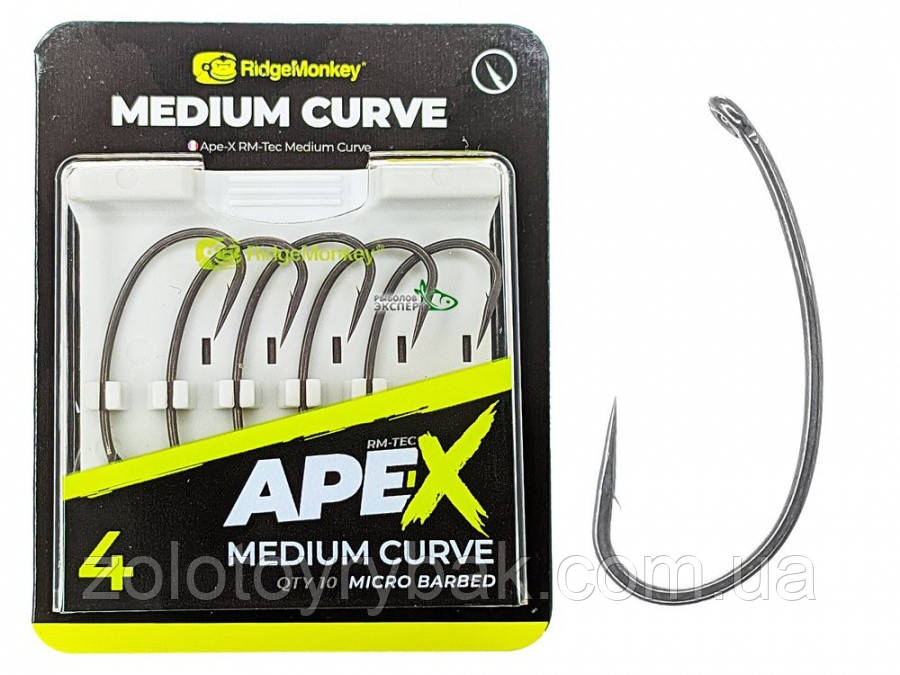 Крючки Ridge Monkey Ape-X Medium Curve Barbed №06 "Оригинал"