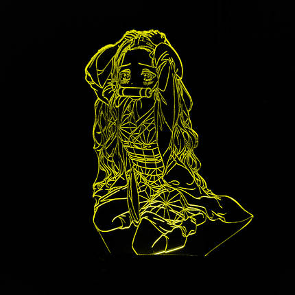 Акриловий світильник-нічник Незуко Камадо 2 жовтий tty-n001363, фото 1