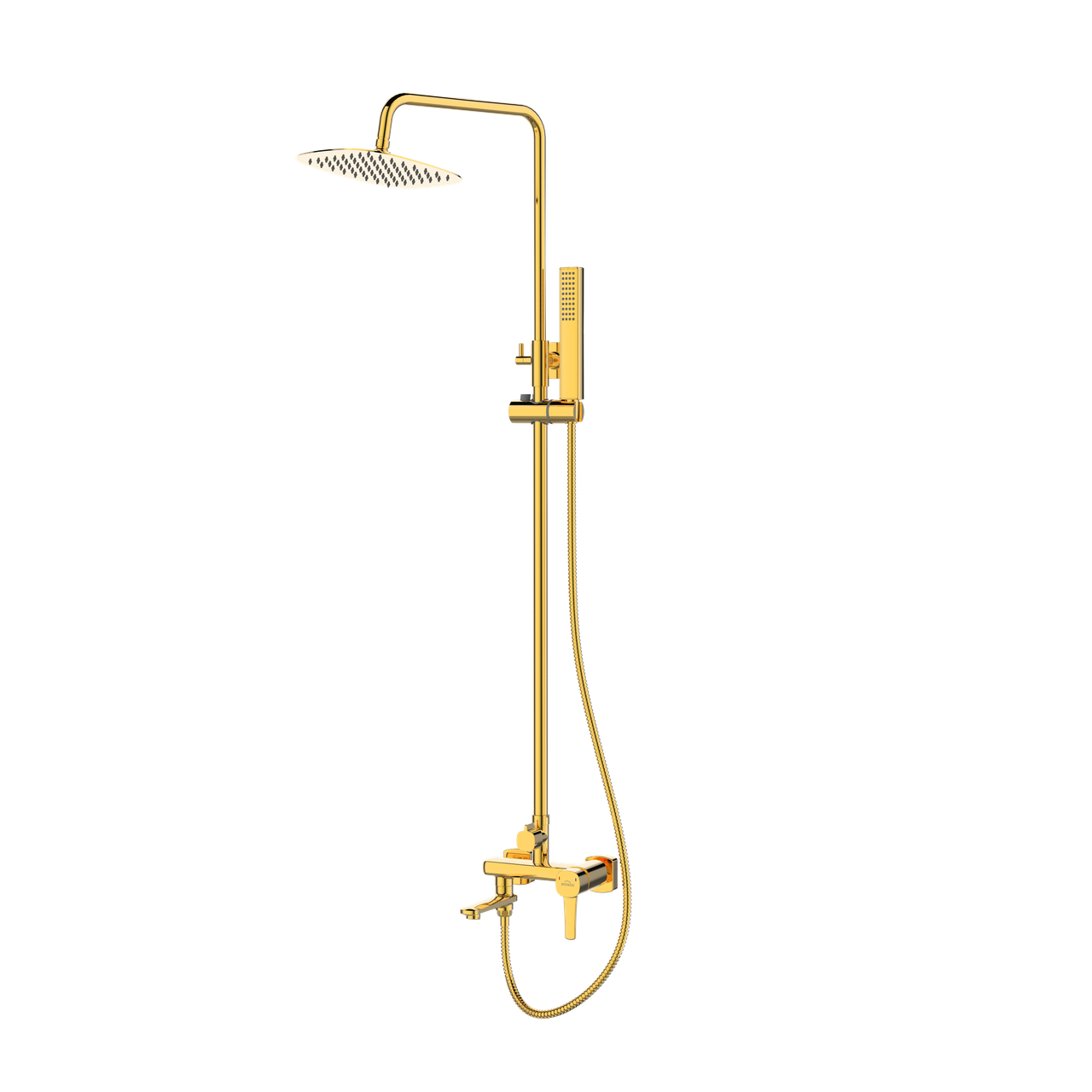 Душова система зі змішувачем для ванни/душа колір золото Invena Glamour Gold AU-05-B09, фото 1
