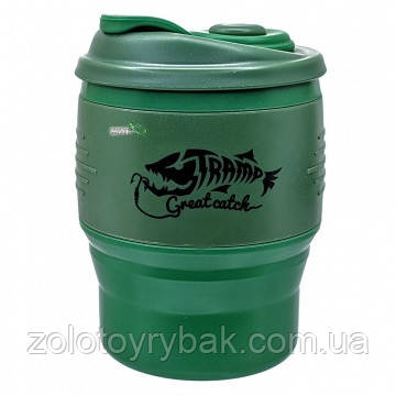 Кружка Tramp складная, силиконовая с крышкой 350мл зеленая (TRC-082-green) "Оригинал"