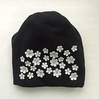 Зимова шапка для дівчинки "Глорія" №5011, David's Star 52 см. р. Чорний