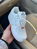 Кросівки жіночі Nike Air Force Swoosh White білі демісезонні повсякденні шкіра найк аїр форс низькі, фото 2