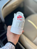 Кросівки жіночі Nike Air Force Swoosh White білі демісезонні повсякденні шкіра найк аїр форс низькі, фото 3