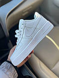 Кросівки жіночі Nike Air Force Swoosh White білі демісезонні повсякденні шкіра найк аїр форс низькі, фото 4