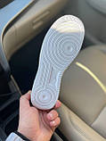 Кросівки жіночі Nike Air Force Swoosh White білі демісезонні повсякденні шкіра найк аїр форс низькі, фото 5