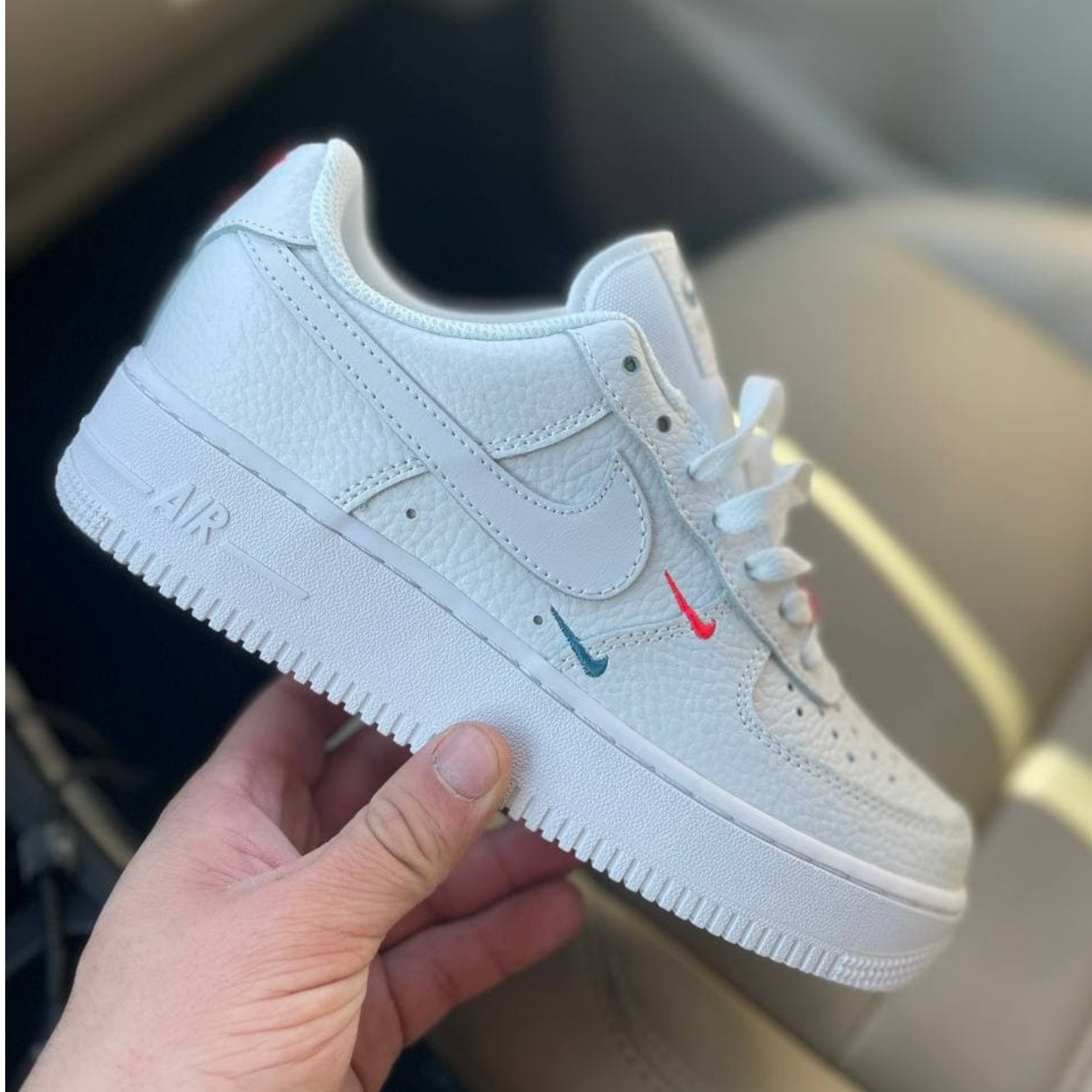 Кросівки жіночі Nike Air Force Swoosh White білі демісезонні повсякденні шкіра найк аїр форс низькі, фото 1