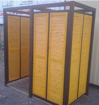 Роздягальня пляжна жалюзійна 200×120×250, дерево, олія-віск, фото 1
