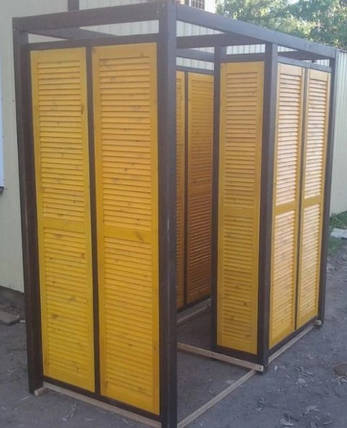 Роздягальня пляжна жалюзійна 200×120×250, дерево, олія-віск, фото 2