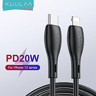 Кабель USB Type-C — Apple Lightning (1 м) дріт швидкого заряджання 20W PD і синхронізації KUULAA KL-X42 Black