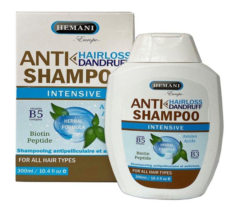 Шампунь проти лупи та випадіння волосся Hemani Anti Hairloss & Anti Dandruff 300 мл