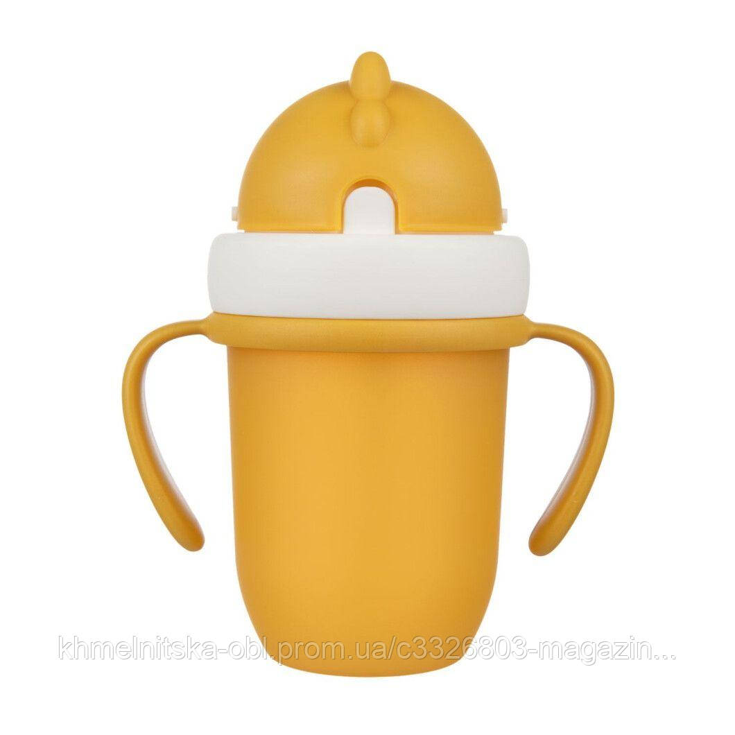 Canpol babies Поїльник з силіконовою трубочкою (поїльник) 210 мл MATTE PASTELS - жовта, фото 1