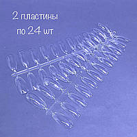 Типсы гелевые для наращивания ногтей 2 пластины форма овал