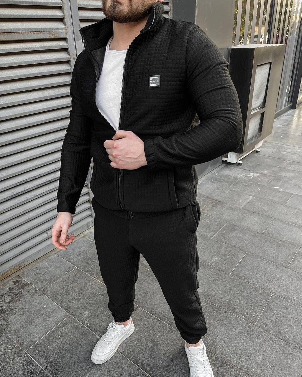 Чоловічий спортивний костюм M956 чорний XL, XXL, фото 1