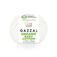 Gazzal ORGANIC BABY COTTON (Газзал Органик Бейби Коттон) № 415 белый (Пряжа 100% органический хлопок)