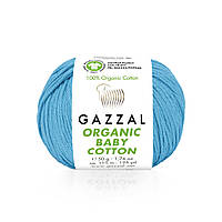 Gazzal ORGANIC BABY COTTON (Газзал Органiк Бейбi Котон) № 424 бірюза (Пряжа 100% органічна бавовна)
