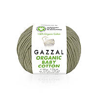 Gazzal ORGANIC BABY COTTON (Газзал Органик Бейби Коттон) № 431 оливковый (Пряжа 100% органический хлопок)