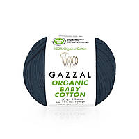 Gazzal ORGANIC BABY COTTON (Газзал Органiк Бейбi Котон) № 437 синій (Пряжа 100% органічна бавовна)